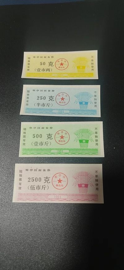 精品票证拍场 - 🔥🔥🔥县级套票🔥🔥🔥寒亭区面食券一套，1991年，山东省潍坊市寒亭区！