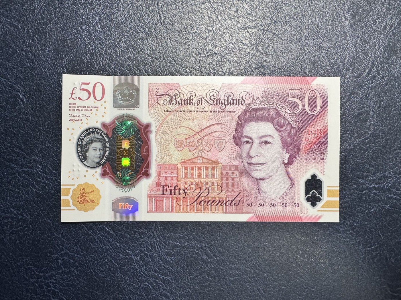 收藏联盟Quantum Auction 第336期拍卖  英国2020年50镑 品相全新UNC 豹子号 圆圆倒置号  计算机学家 图灵