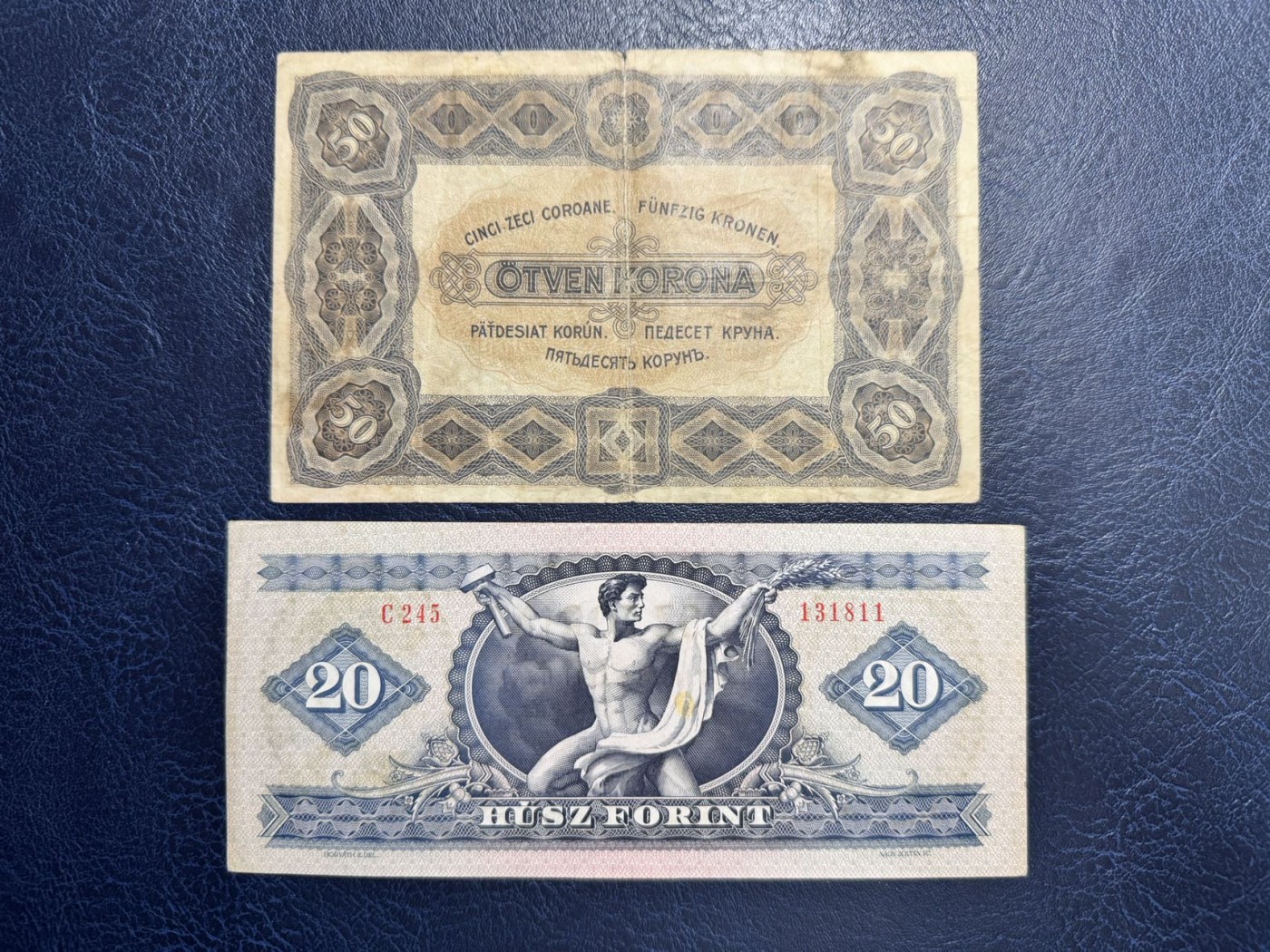 收藏联盟Quantum Auction 第336期拍卖  匈牙利1920年50克朗和1975年20福林 非全新 品相如图