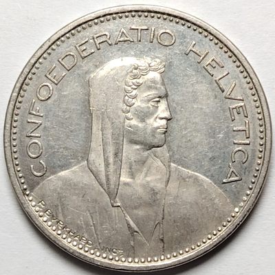 布加迪🐬～世界钱币🌾第 98 期 /  瑞士🇨🇭西欧各国散币 - 瑞士🇨🇭1986年 5法郎 威廉泰尔 原光品相