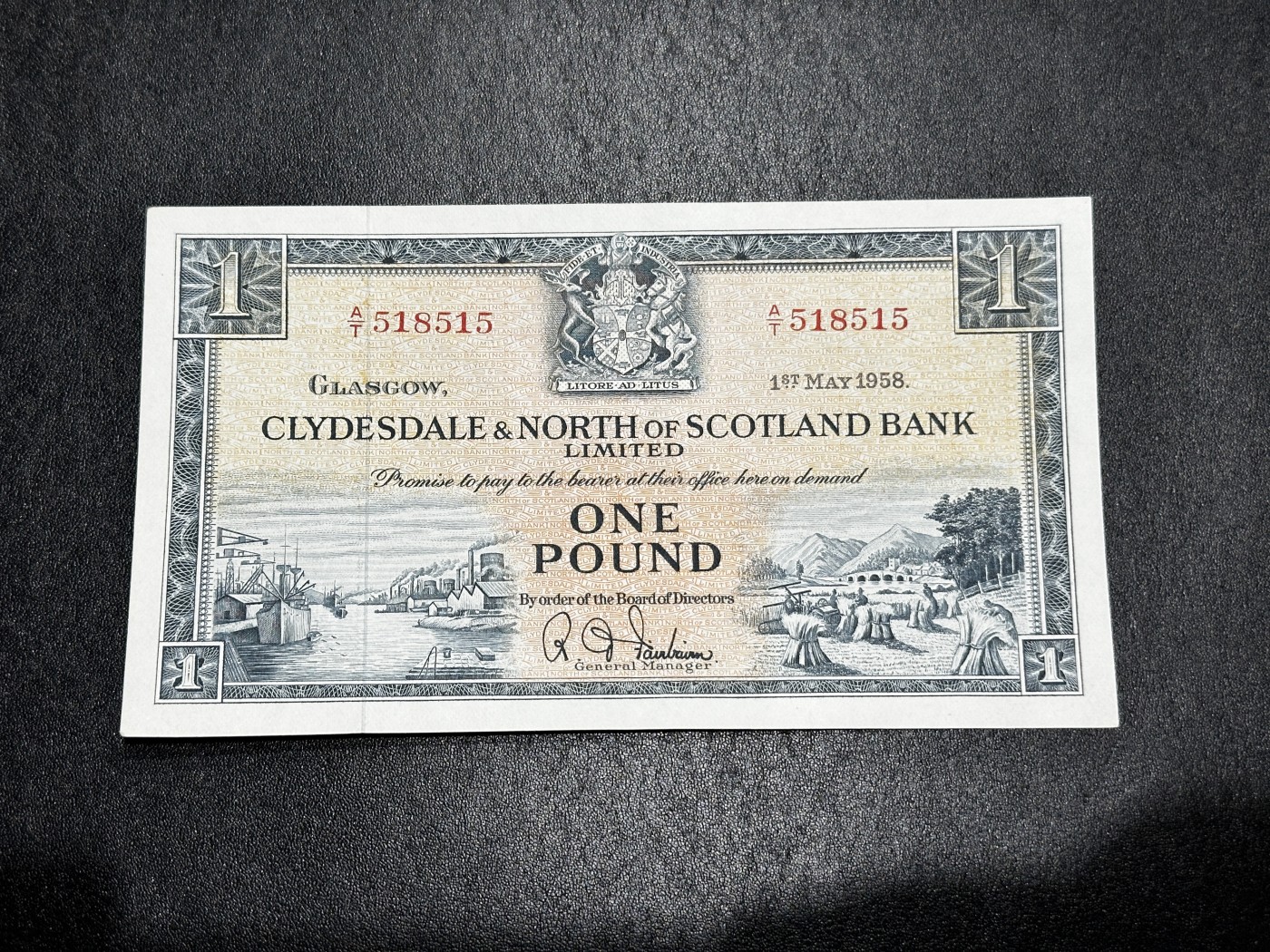 《外钞收藏家》第三百五十五期（连拍第二场） 1958年苏格兰1镑 角不绝 UNC-