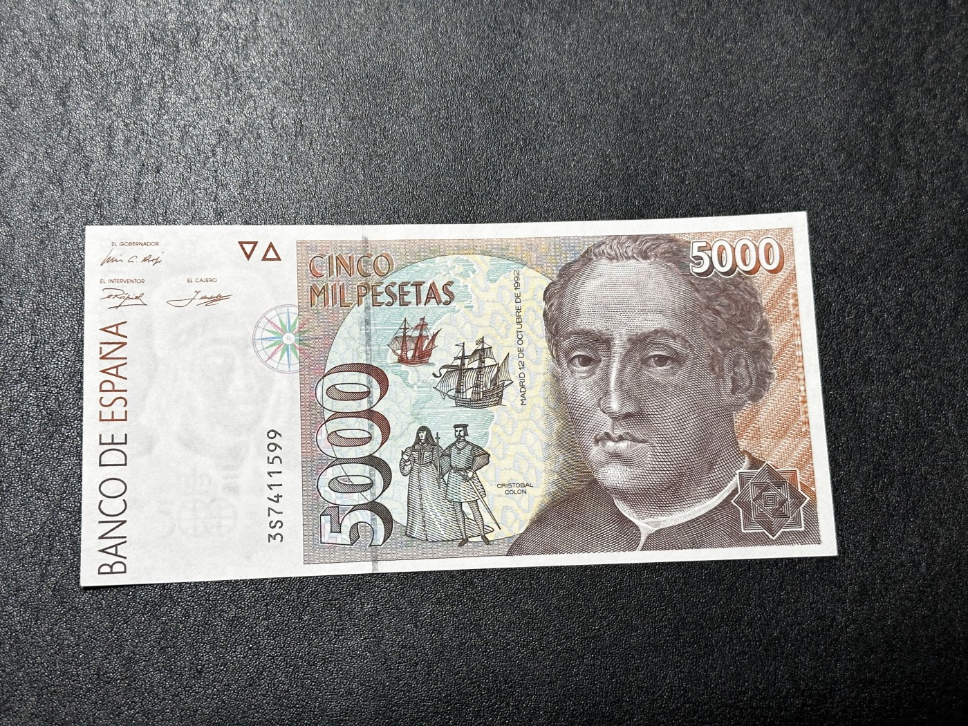 《外钞收藏家》第三百五十五期（连拍第二场） 1992年西班牙5000比塞塔 全新UNC