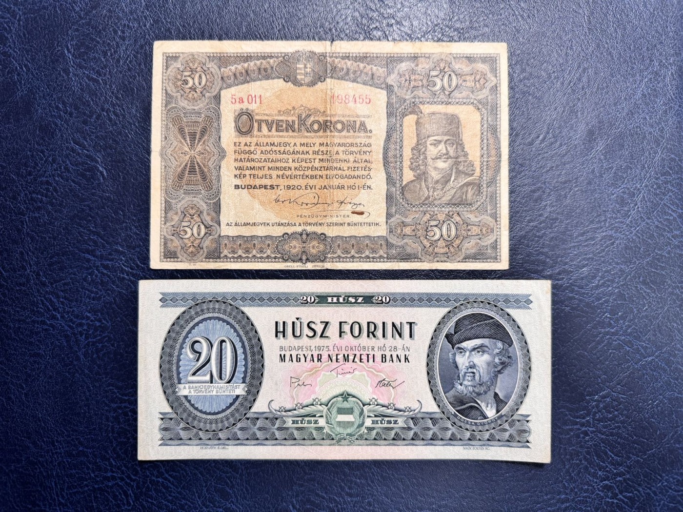 收藏联盟Quantum Auction 第336期拍卖  匈牙利1920年50克朗和1975年20福林 非全新 品相如图