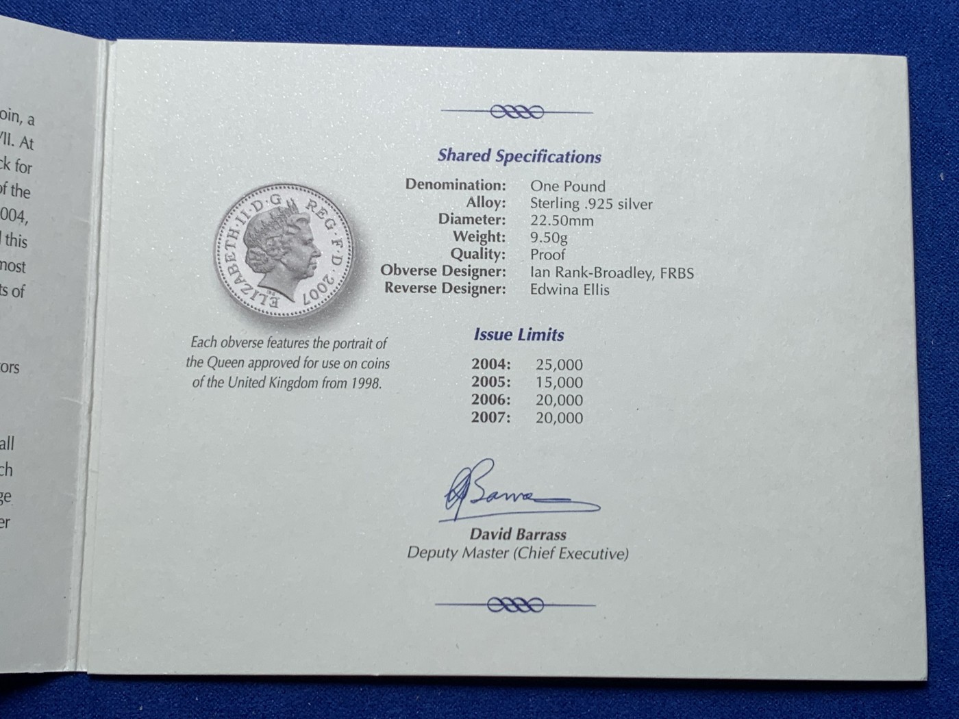 《竞宝斋》第256场-周日，周一 2场连拍 (全场包邮) 2004—2007年英国桥系列一镑精致银币套币 原盒带证书 无雾化 无氧化