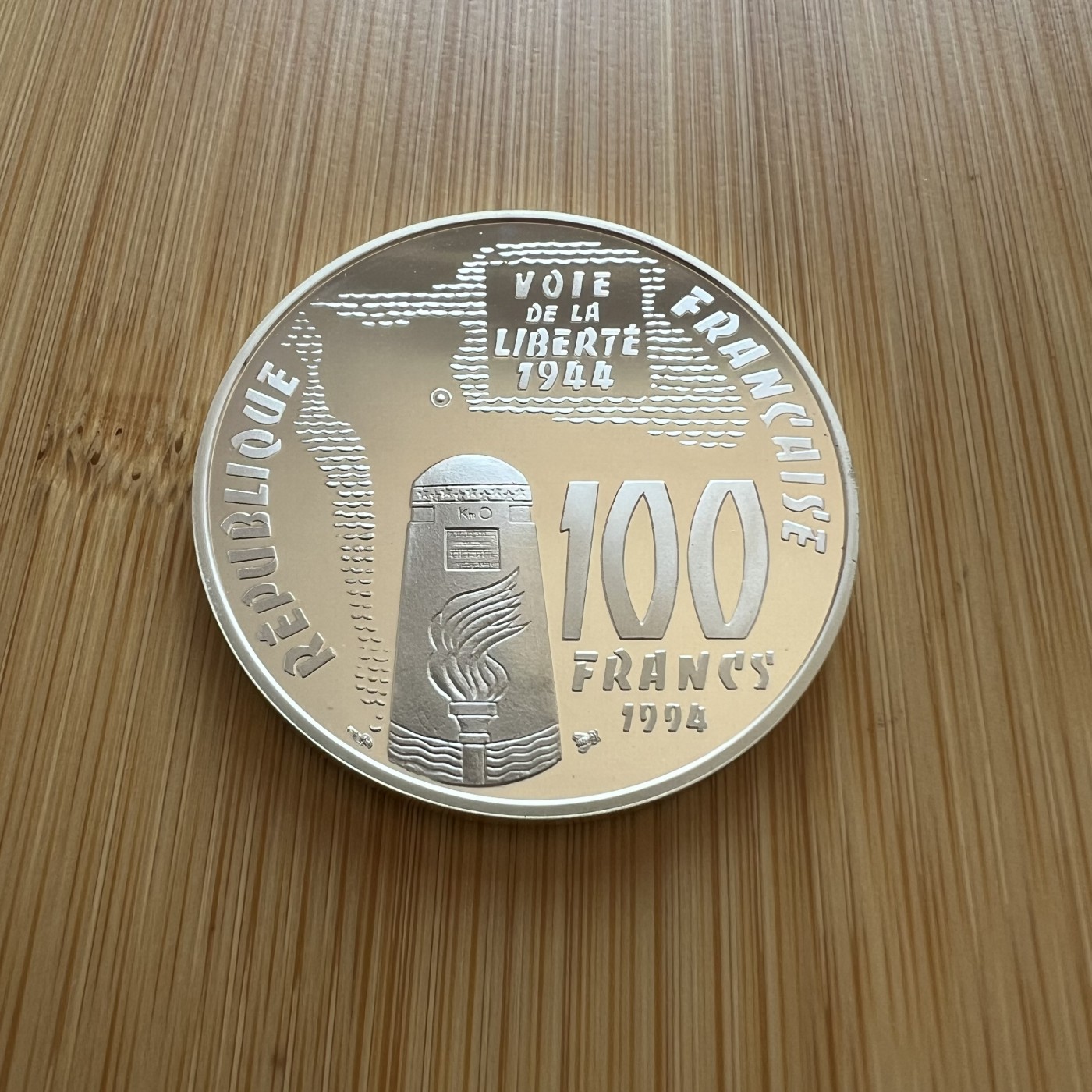  88元包顺丰 外国银币 散币 法国1994年二战系列十二枚之一圣梅赫艾格利斯大银币带彩好品不是划痕可放大看图