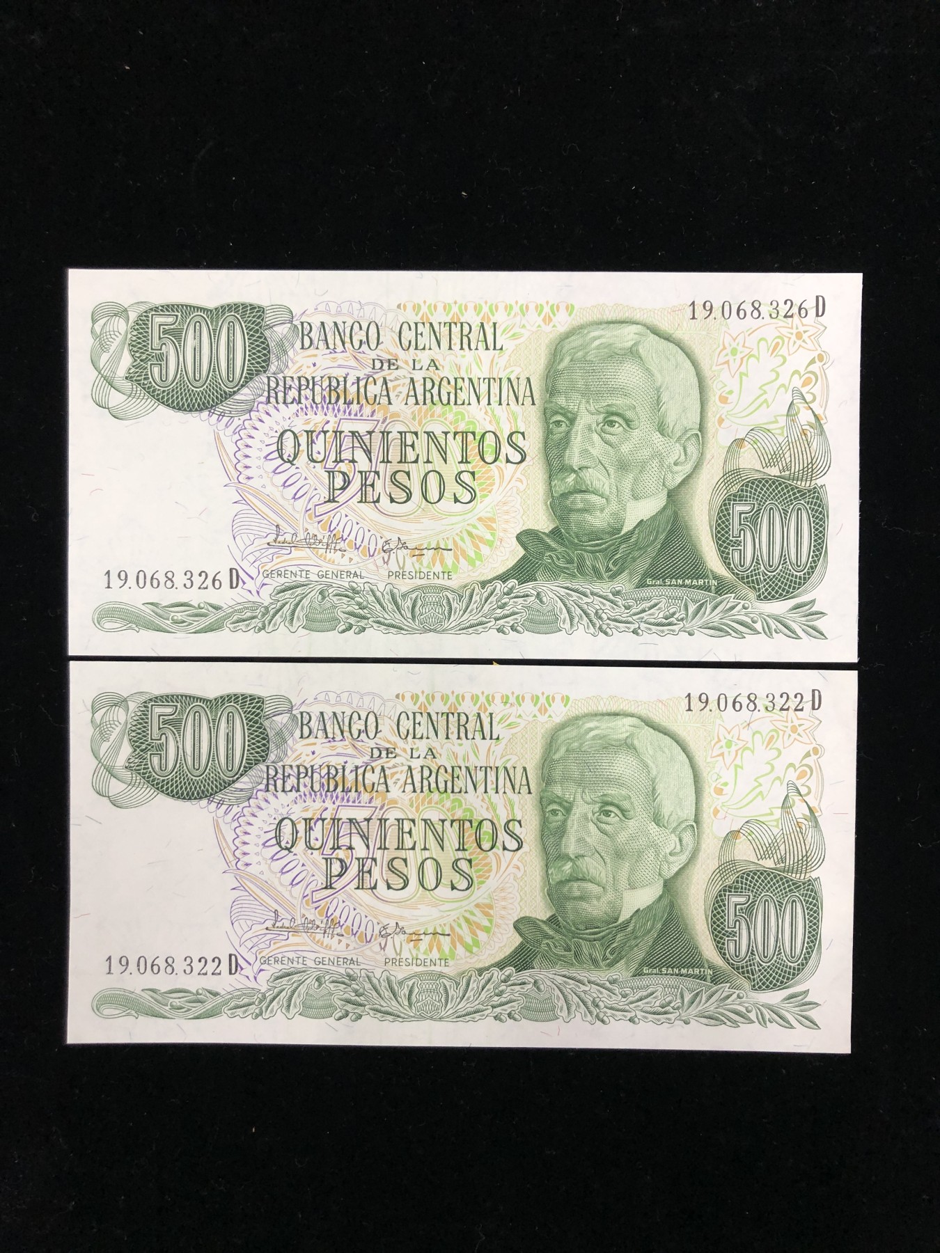 世界外币 1973年，阿根廷500彼索纸币，无47，全新UNC品相