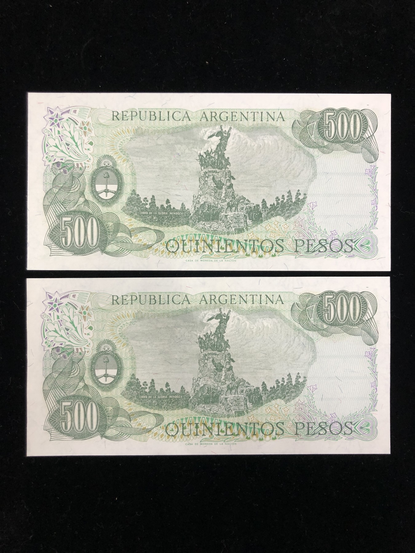 世界外币 1973年，阿根廷500彼索纸币，无47，全新UNC品相