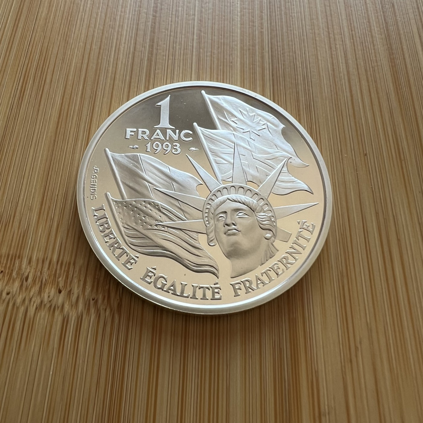  88元包顺丰 外国银币 散币 法国1994年二战系列十二枚之一诺曼底登陆大银币