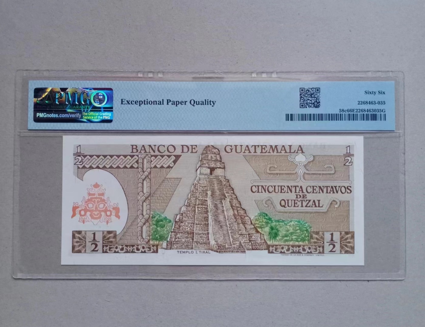 收藏联盟Quantum Auction 第337期拍卖  危地马拉1978-84年1/2奎兹尔 PMG66