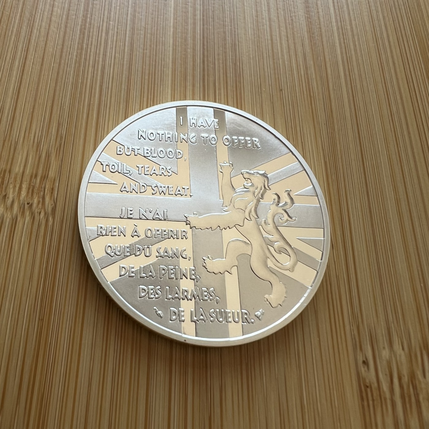  88元包顺丰 外国银币 散币 法国1994年二战系列十二枚之一丘吉尔英国下议院誓言大银币