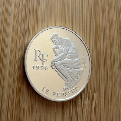  88元包顺丰 外国银币 散币 - 法国卢浮宫系列思想者精制纪念银币