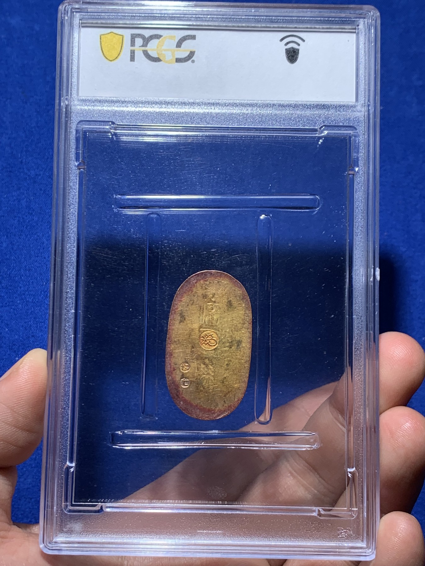 《竞宝斋》第256场-周日，周一 2场连拍 (全场包邮) PCGS MS61 日本1860-67年万延小判金 判金能上MS极其不易，环彩酒红色包浆，外拍au58分3360刀