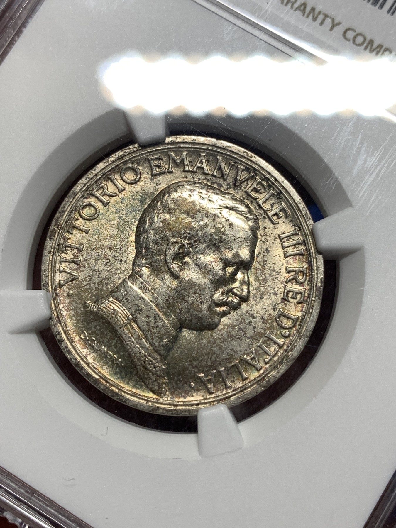 《竞宝斋》第256场-周日，周一 2场连拍 (全场包邮) NGC AU58 意大利1914年马车2里拉银币