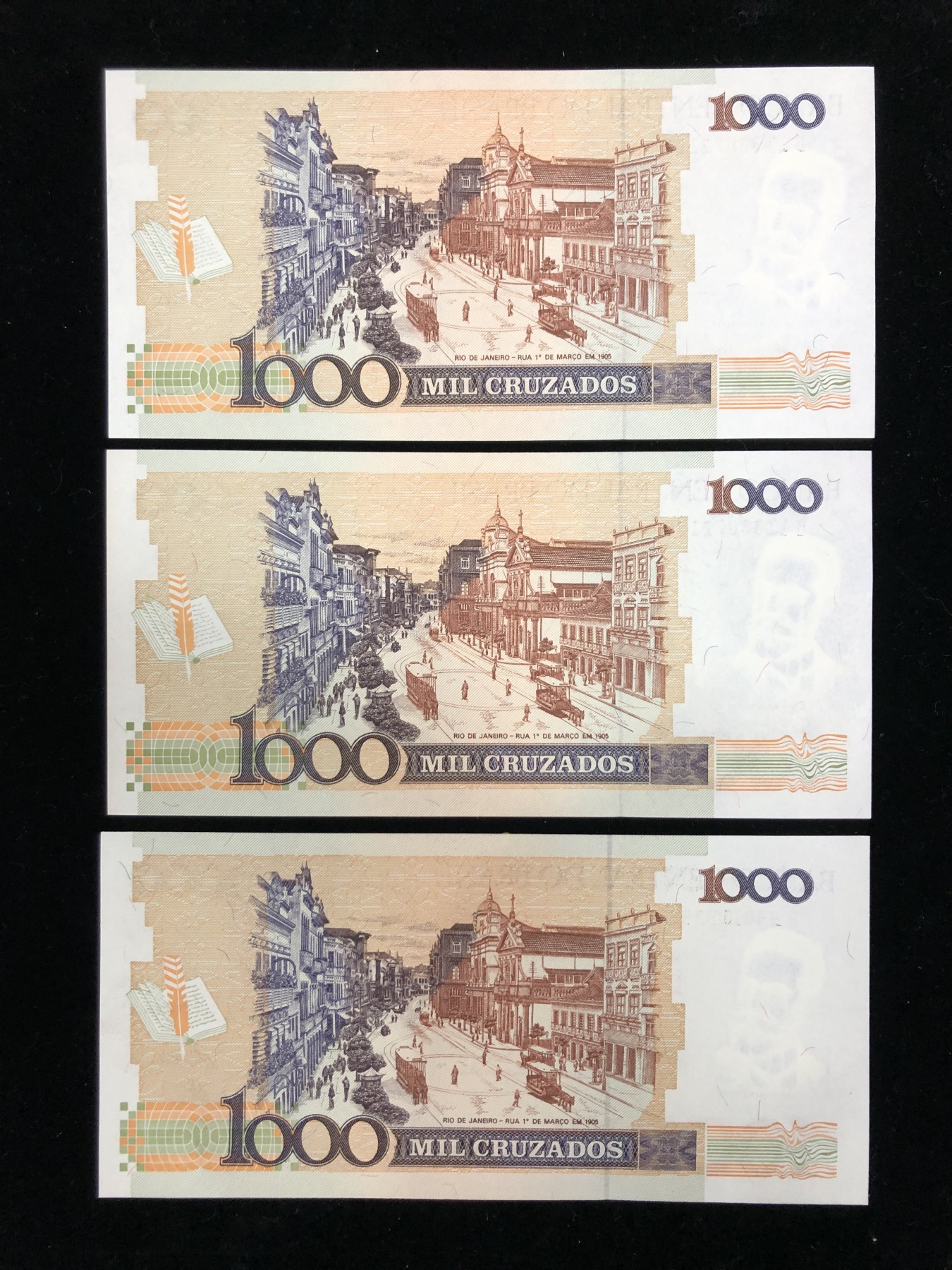 世界外币 1987年，巴西1000克鲁塞罗纸币，全新UNC品相