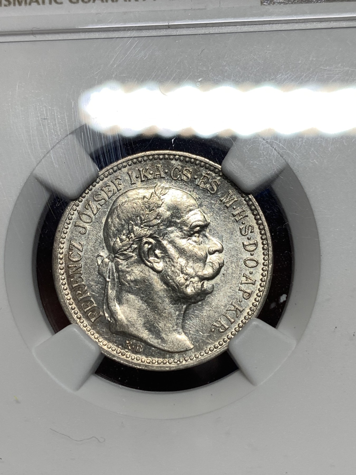 《竞宝斋》第256场-周日，周一 2场连拍 (全场包邮) NGC AU58 匈牙利 1915年 1克朗银币