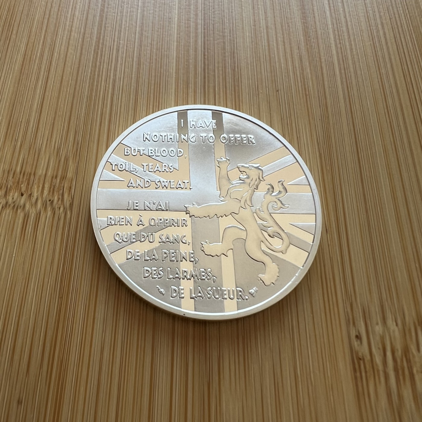  88元包顺丰 外国银币 散币 法国1994年二战系列十二枚之一丘吉尔英国下议院誓言大银币