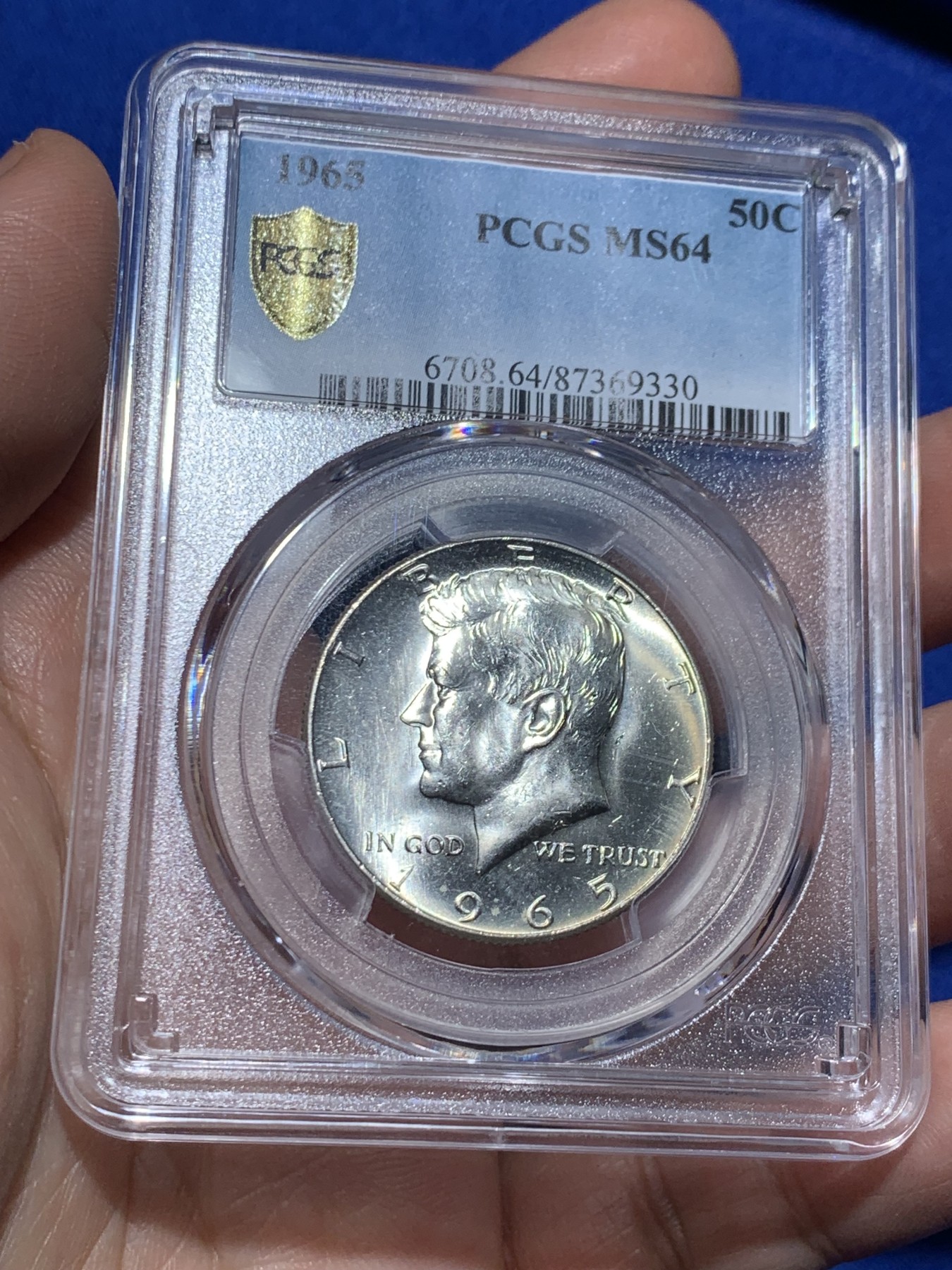 《竞宝斋》第257场-周日，周一 2场连拍 (全场包邮) 4枚一组 PCGS MS64 美国1965-1968年肯尼迪半美元银币