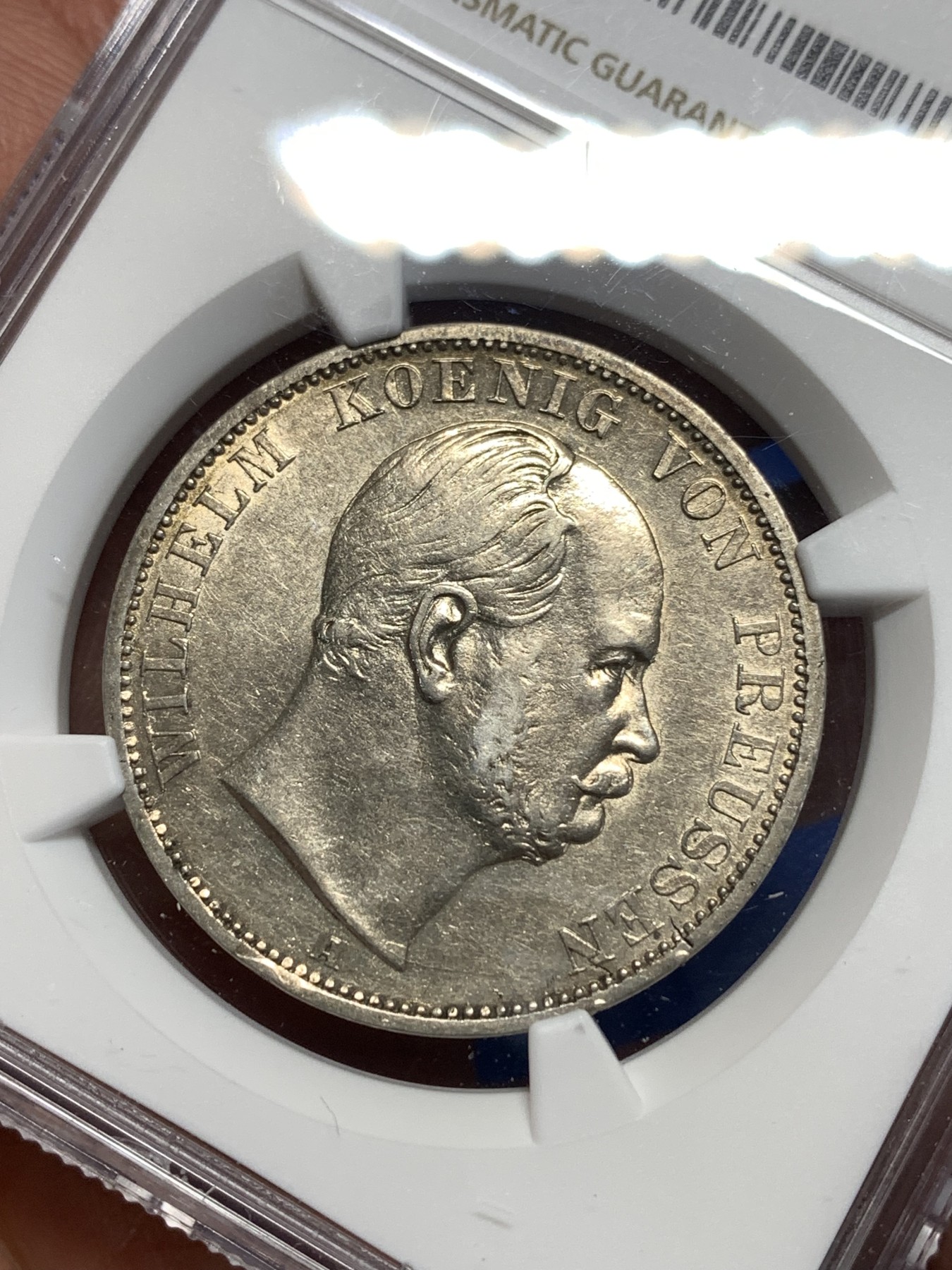 《竞宝斋》第257场-周日，周一 2场连拍 (全场包邮) NGC AU53 德国普鲁士1868年泰勒银币