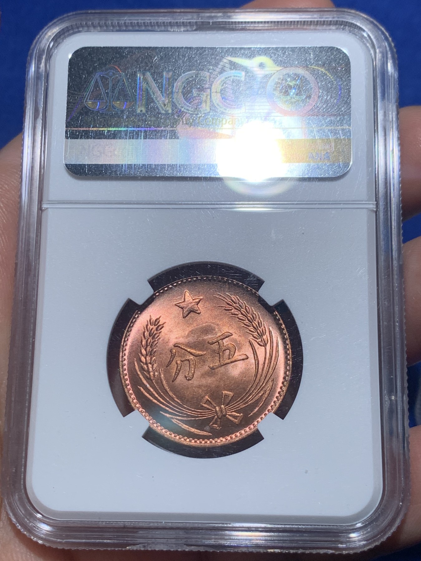 《竞宝斋》第257场-周日，周一 2场连拍 (全场包邮) 两枚一组 NGC MS64RB 中华苏维埃伍分+赤化全川二百文 后铸版