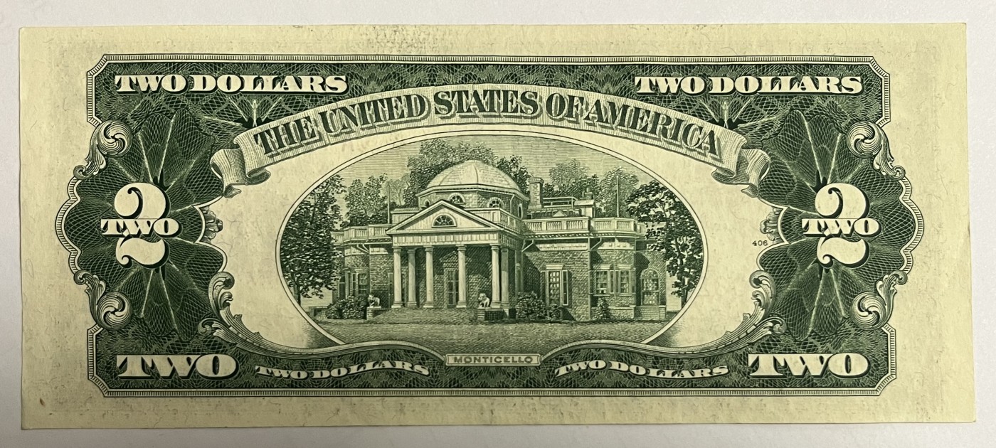 Chase Auction 第27期 - - 外钞、民国钞和人民币混合场！ 1953C版 2美元 政府券 United States Note 红色号码 AA冠首发 无4