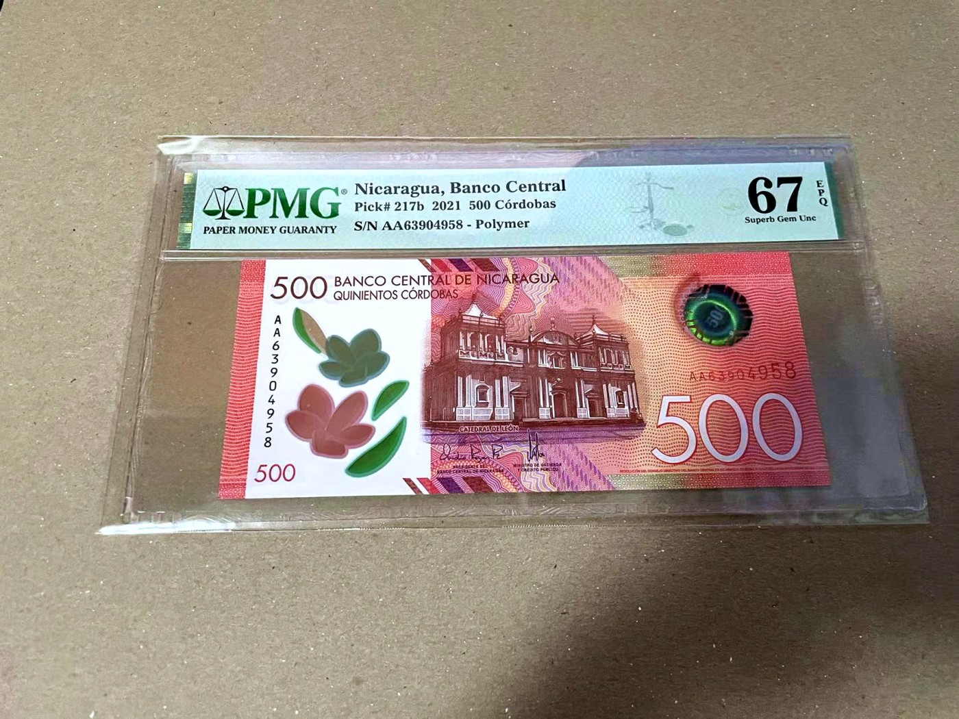 【Blue Auction】✨世界纸币精拍第460期【精】 【AA】尼加拉瓜 2021年500科多巴 PMG67EPQ 高分 