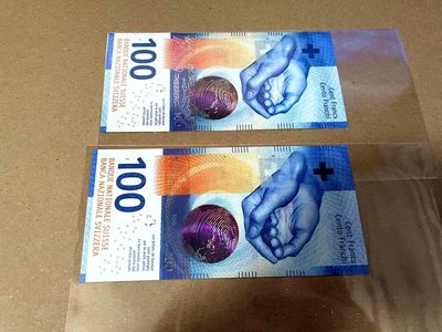 【Blue Auction】✨世界纸币精拍第460期【精】 【一组2张A冠】瑞士 2017年100法郎一组 全新UNC