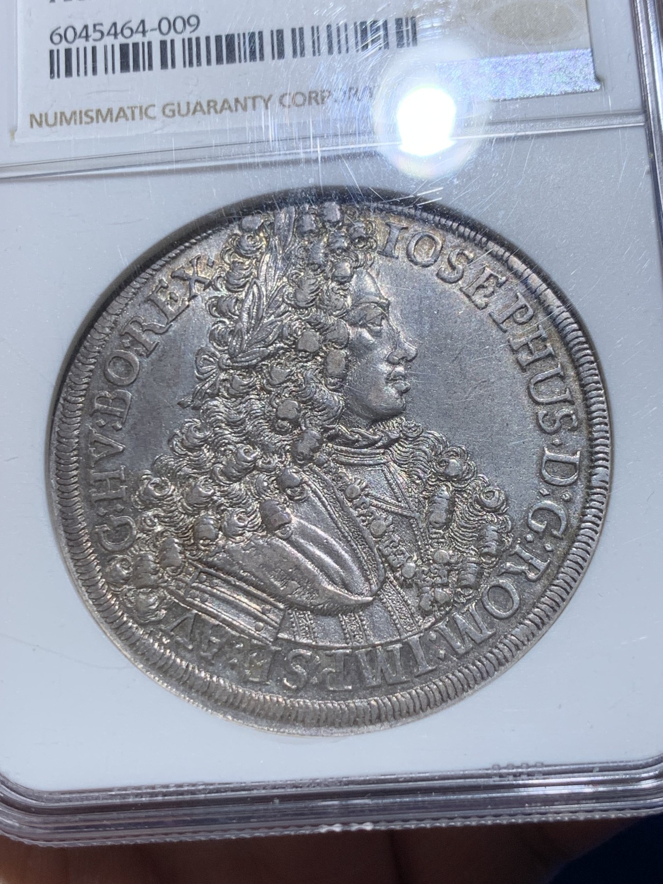 《竞宝斋》第257场-周日，周一 2场连拍 (全场包邮) NGC AU58 1706年神圣罗马帝国 约瑟夫一世 泰勒大银币 细节出色带底光