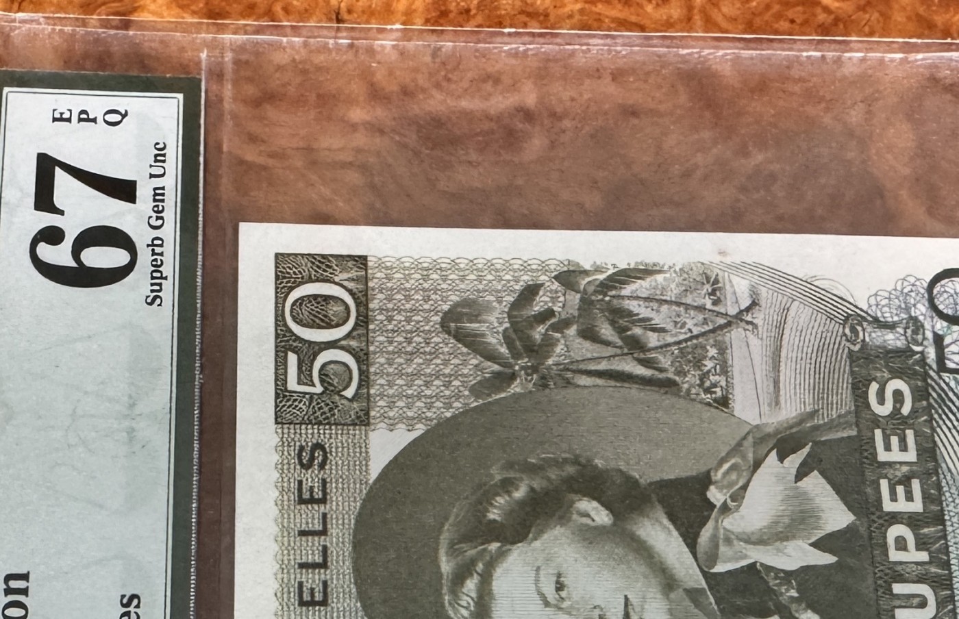Chase Auction 第27期 - - 外钞、民国钞和人民币混合场！ 1973年塞舌尔50卢比，PMG67！冠军分！