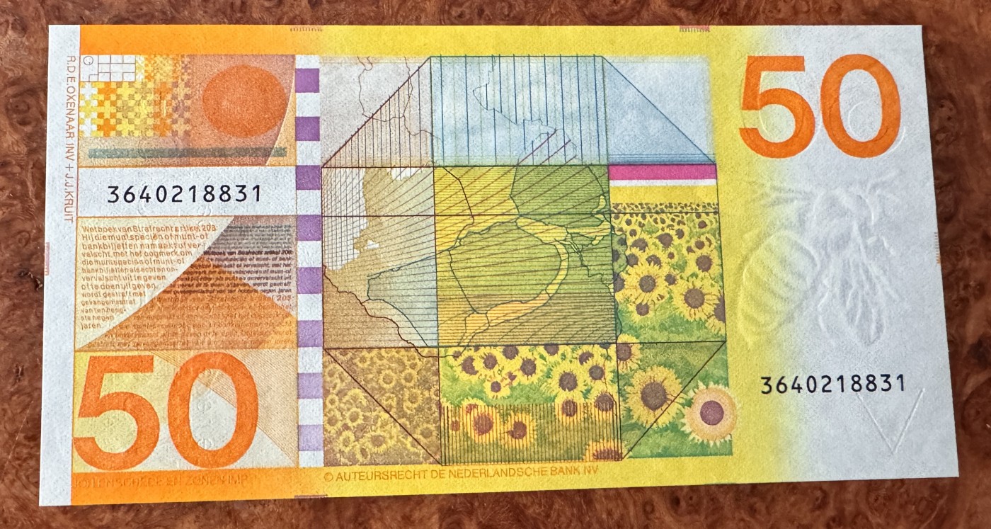 Chase Auction 第27期 - - 外钞、民国钞和人民币混合场！ 荷兰50元，向日葵，品相如图！