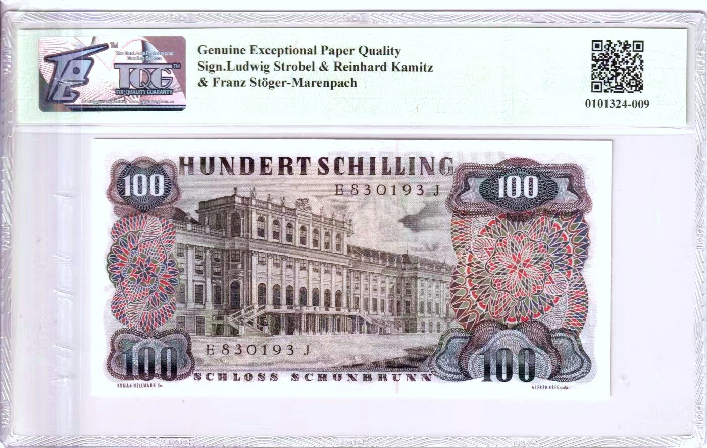 【Blue Auction】✨世界纸币精拍第460期【精】 【无47】奥地利 1960年100先令 斯特劳斯 TQG66EPQ 