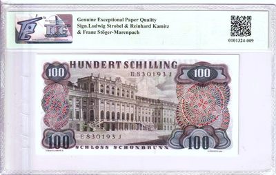 【Blue Auction】✨世界纸币精拍第460期【精】 【无47】奥地利 1960年100先令 斯特劳斯 TQG66EPQ 