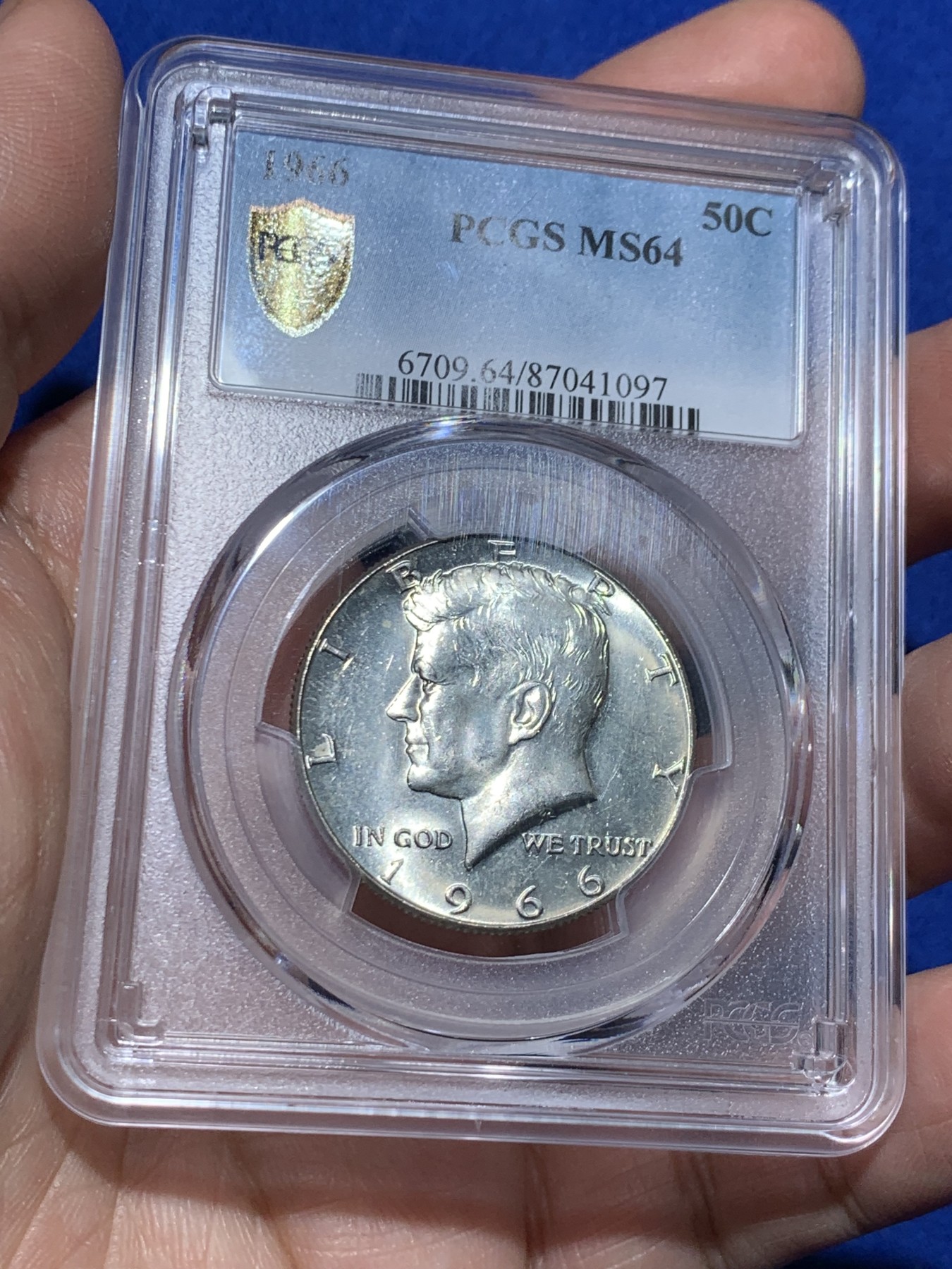 《竞宝斋》第257场-周日，周一 2场连拍 (全场包邮) 4枚一组 PCGS MS64 美国1965-1968年肯尼迪半美元银币