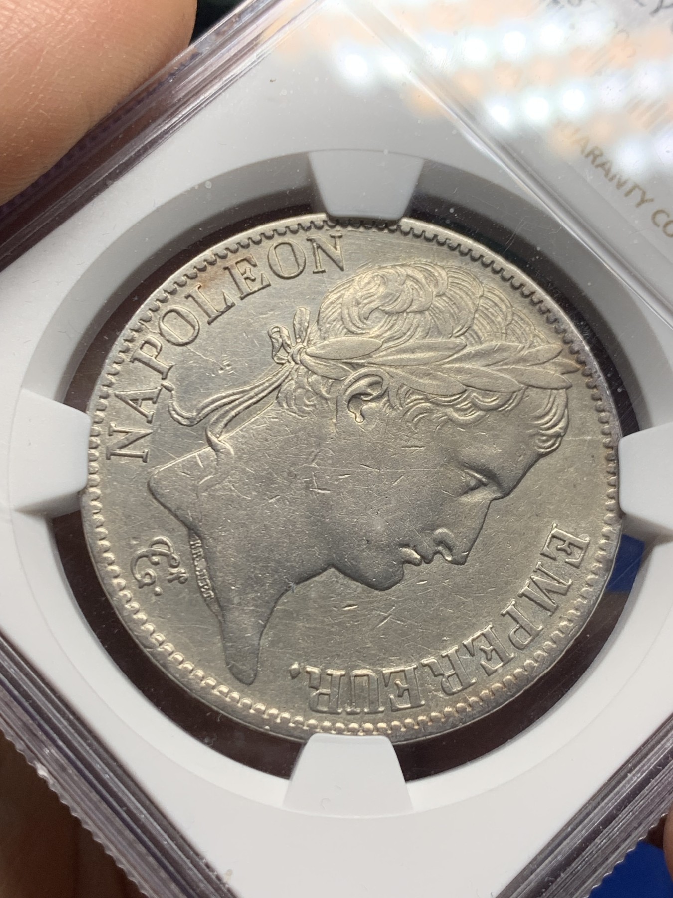 《竞宝斋》第257场-周日，周一 2场连拍 (全场包邮) NGC XFD 1811A法兰西第一帝国拿破仑5法郎大银币，拿破仑侵俄前夕铸造，精法必入品种，深打，状态不错