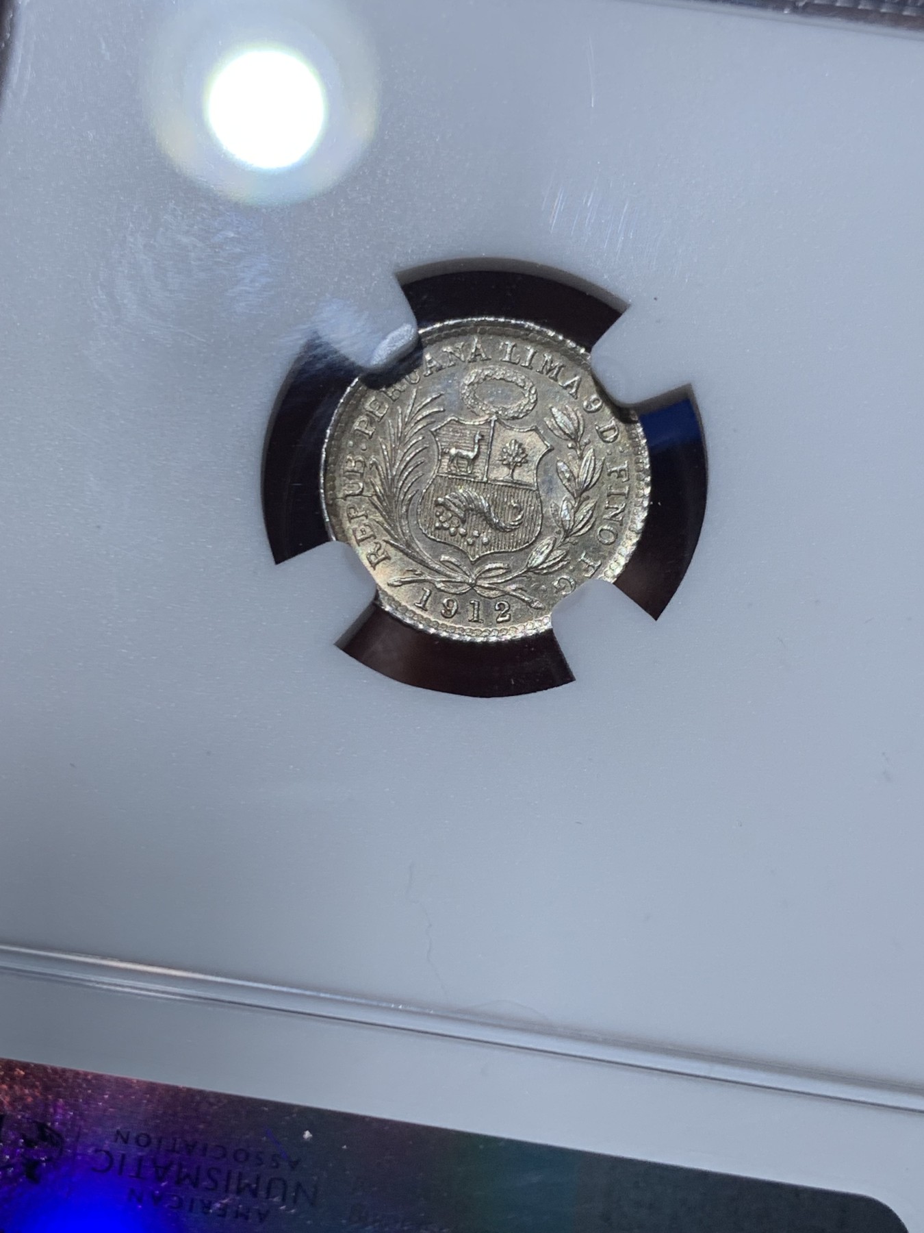 《竞宝斋》第257场-周日，周一 2场连拍 (全场包邮) NGC UNCD 秘鲁1912年1/2D银币