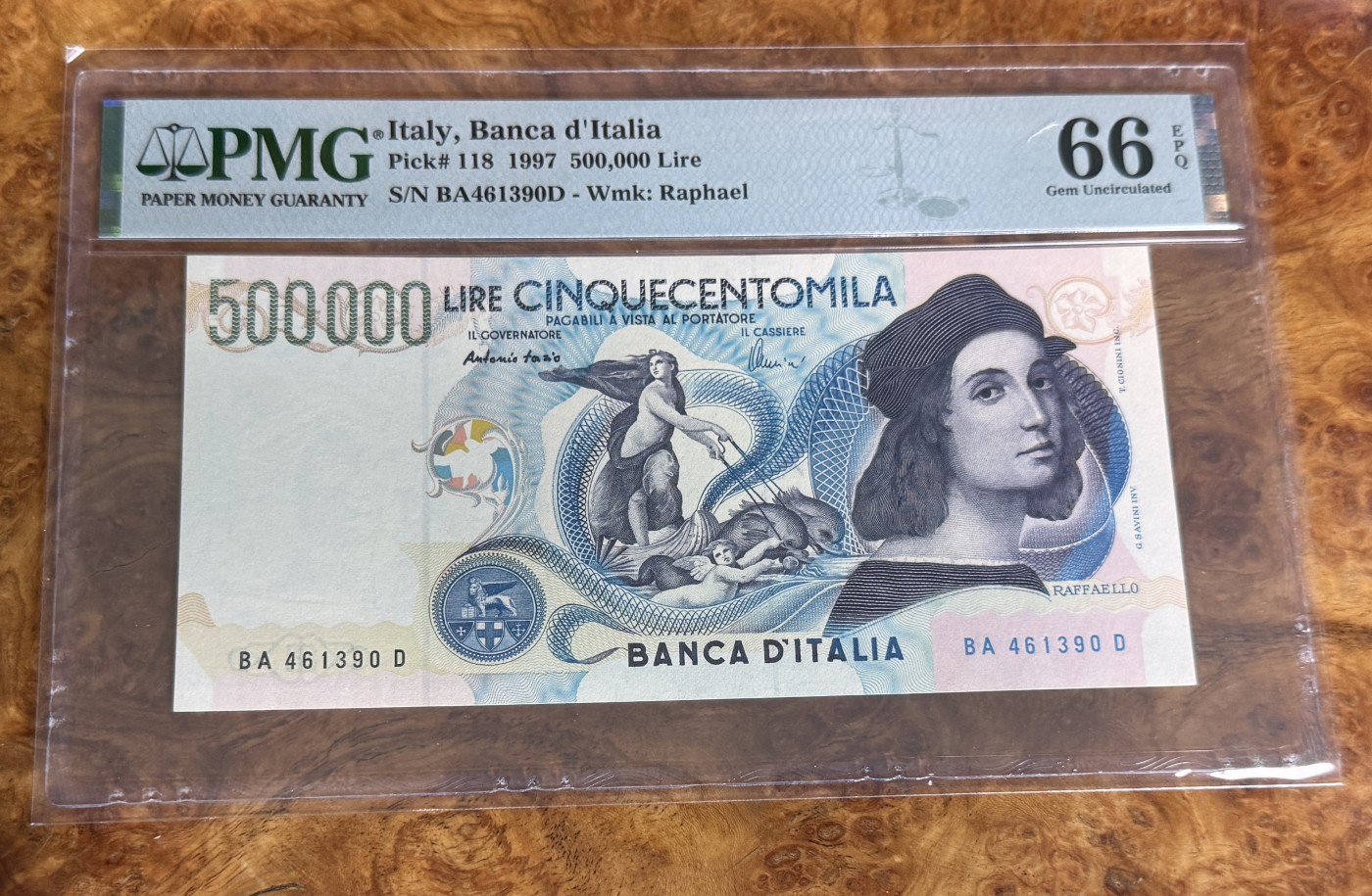 Chase Auction 第27期 - - 外钞、民国钞和人民币混合场！ 1997年意大利500000里拉，PMG66！