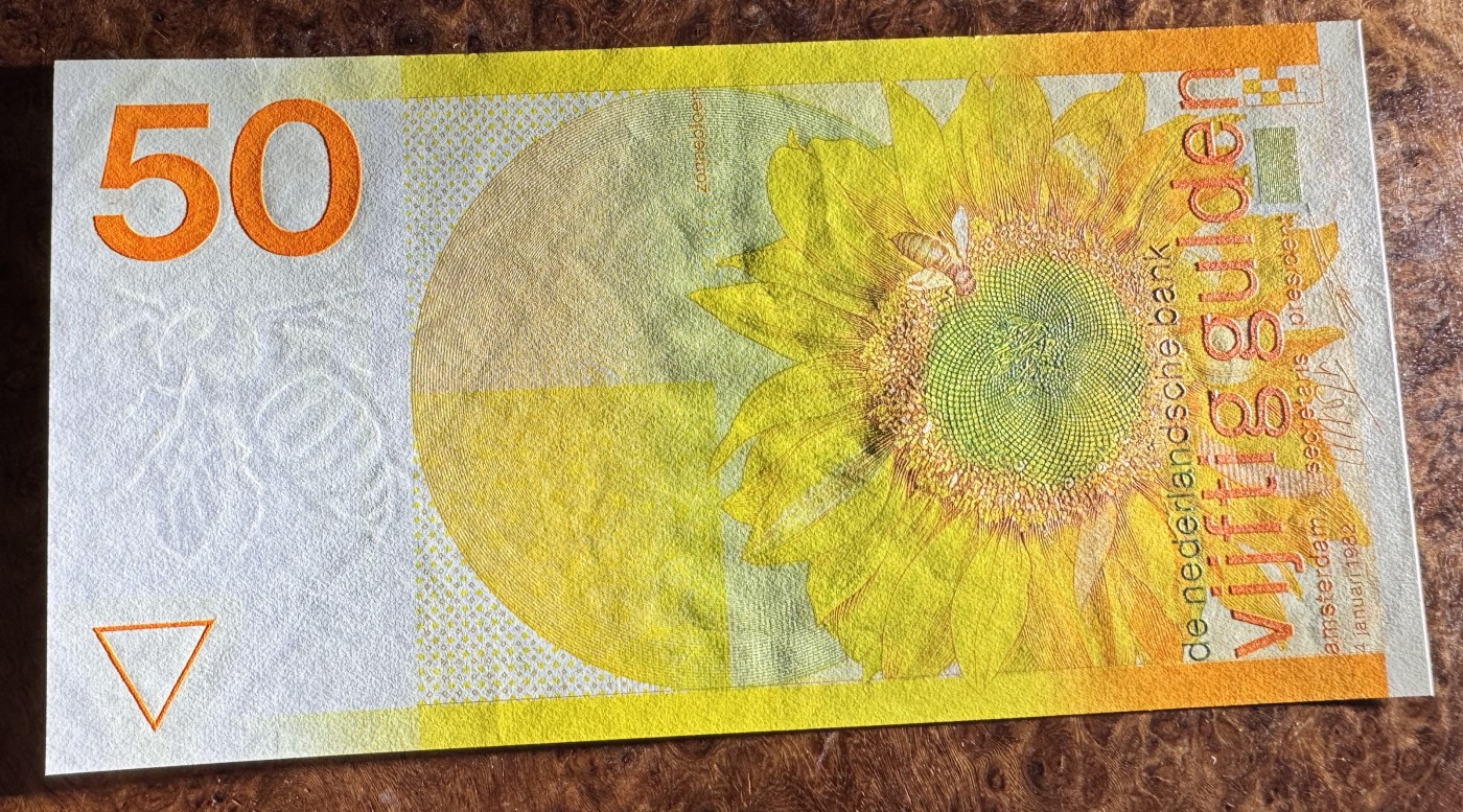 Chase Auction 第27期 - - 外钞、民国钞和人民币混合场！ 荷兰50元，向日葵，品相如图！