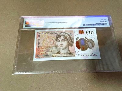 【Blue Auction】✨世界纸币精拍第460期【精】 【666豹子号无47】英国 2016年10镑 PMG65EPQ 