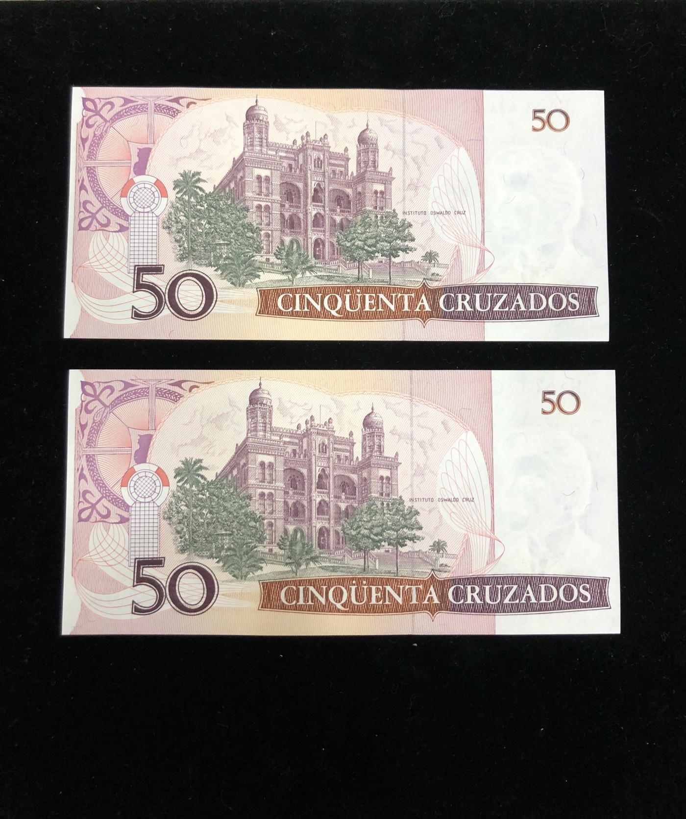世界外币 1986年，巴西50克鲁塞罗纸币，全新UNC