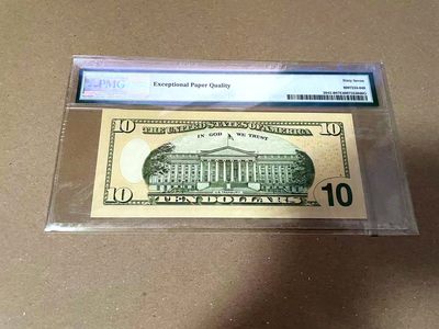 【Blue Auction】✨世界纸币精拍第460期【精】 【倒置号】美国 2017年10美金 PMG67EPQ 高分