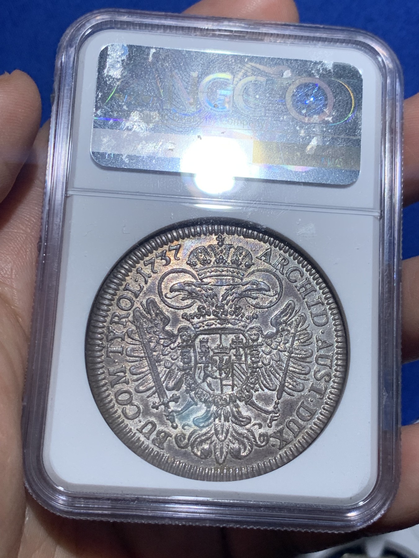 《竞宝斋》第257场-周日，周一 2场连拍 (全场包邮) 亚军分 NGC MS62 神圣罗马帝国奥地利1737年 少见4版 泰勒大银币 卡尔六世皇帝老泰勒 双面全深打少见