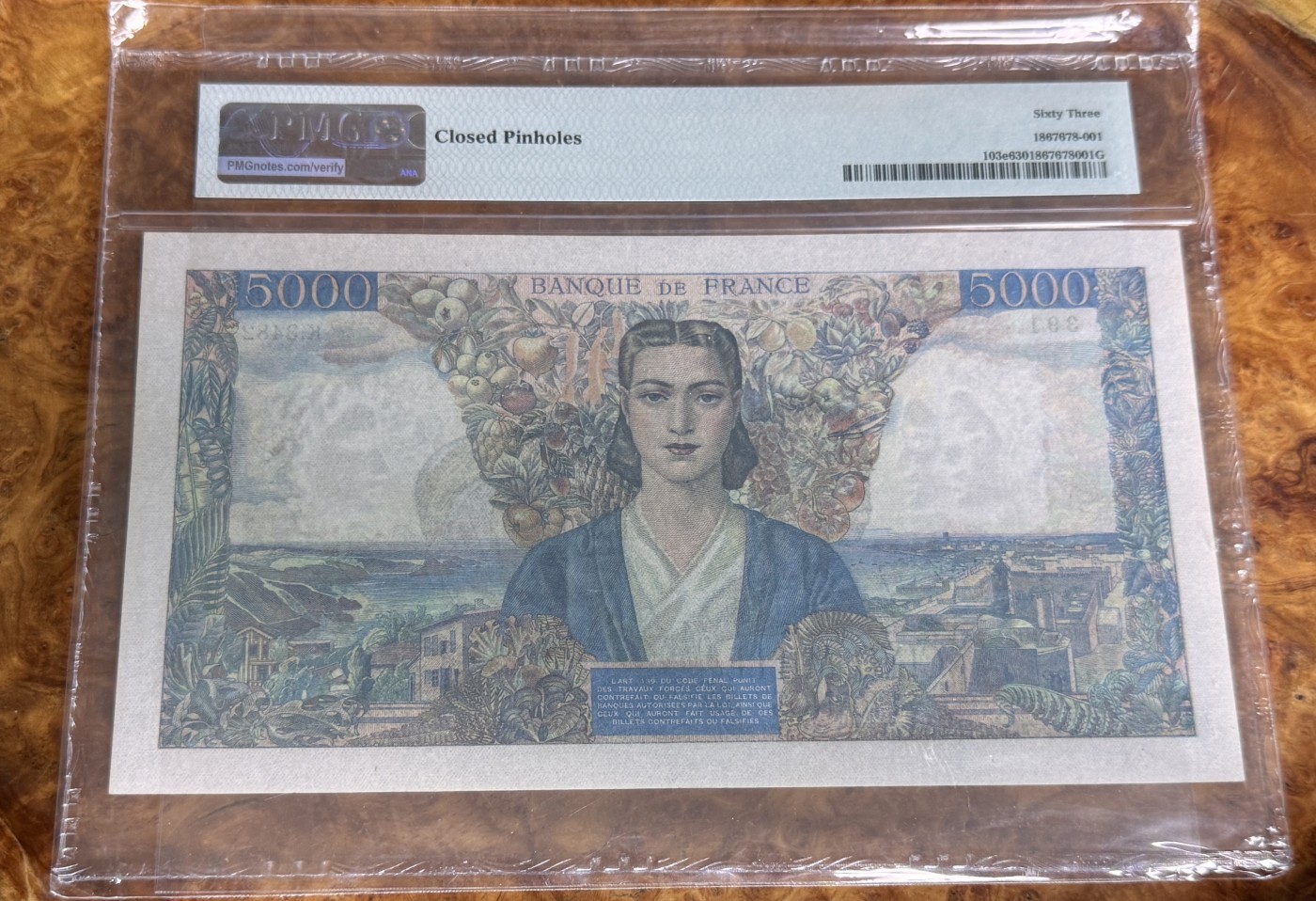 Chase Auction 第27期 - - 外钞、民国钞和人民币混合场！ 1947年法国5000法郎，PMG63，大团结！亚军分！