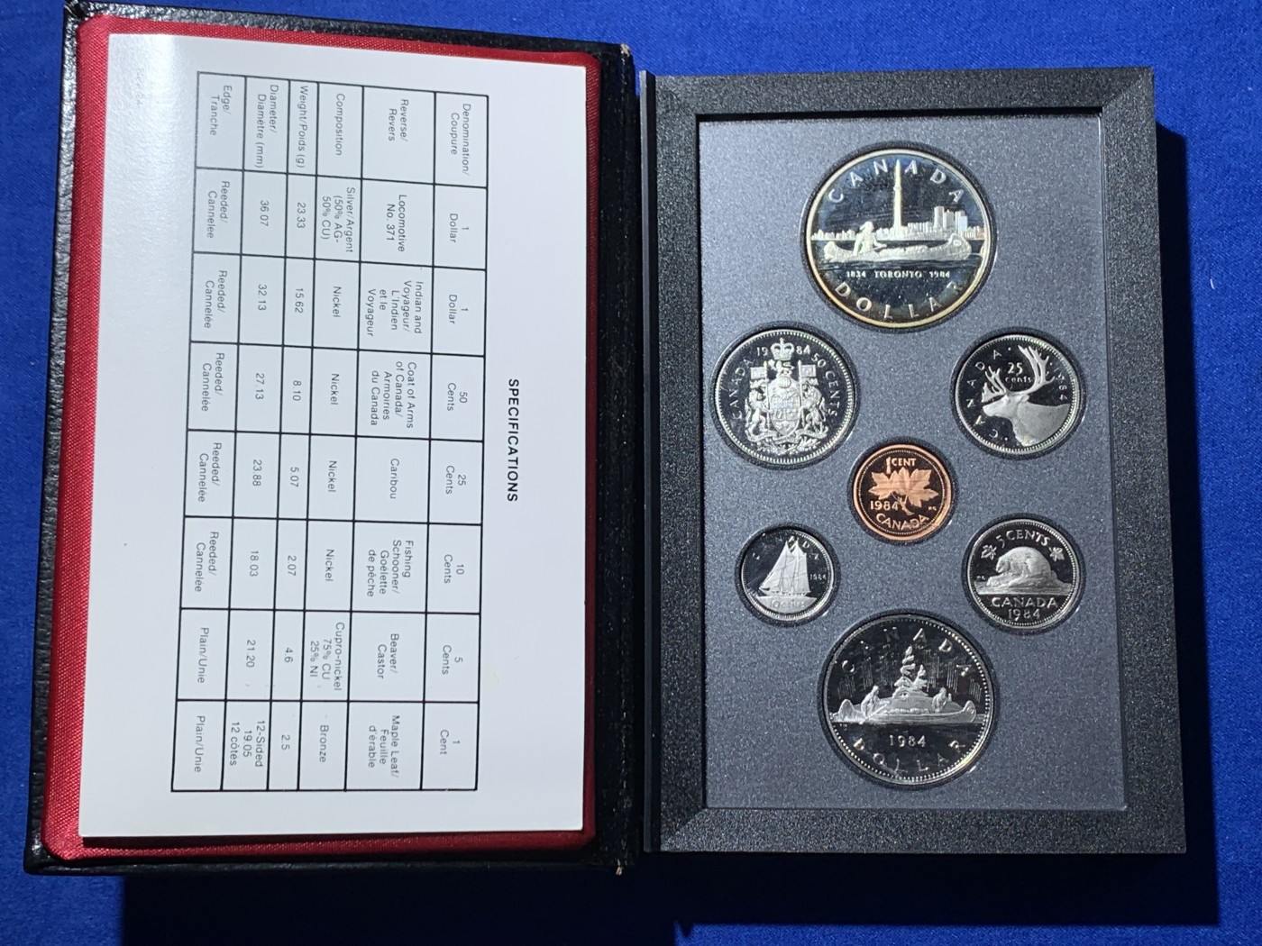 《竞宝斋》第257场-周日，周一 2场连拍 (全场包邮) 加拿大1984年套币 含大银币一枚