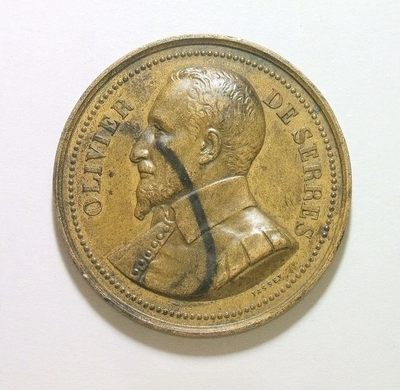 法国1900年前后 德塞雷斯高浮雕精制大铜章 40MM - 法国1900年前后 德塞雷斯高浮雕精制大铜章 40MM