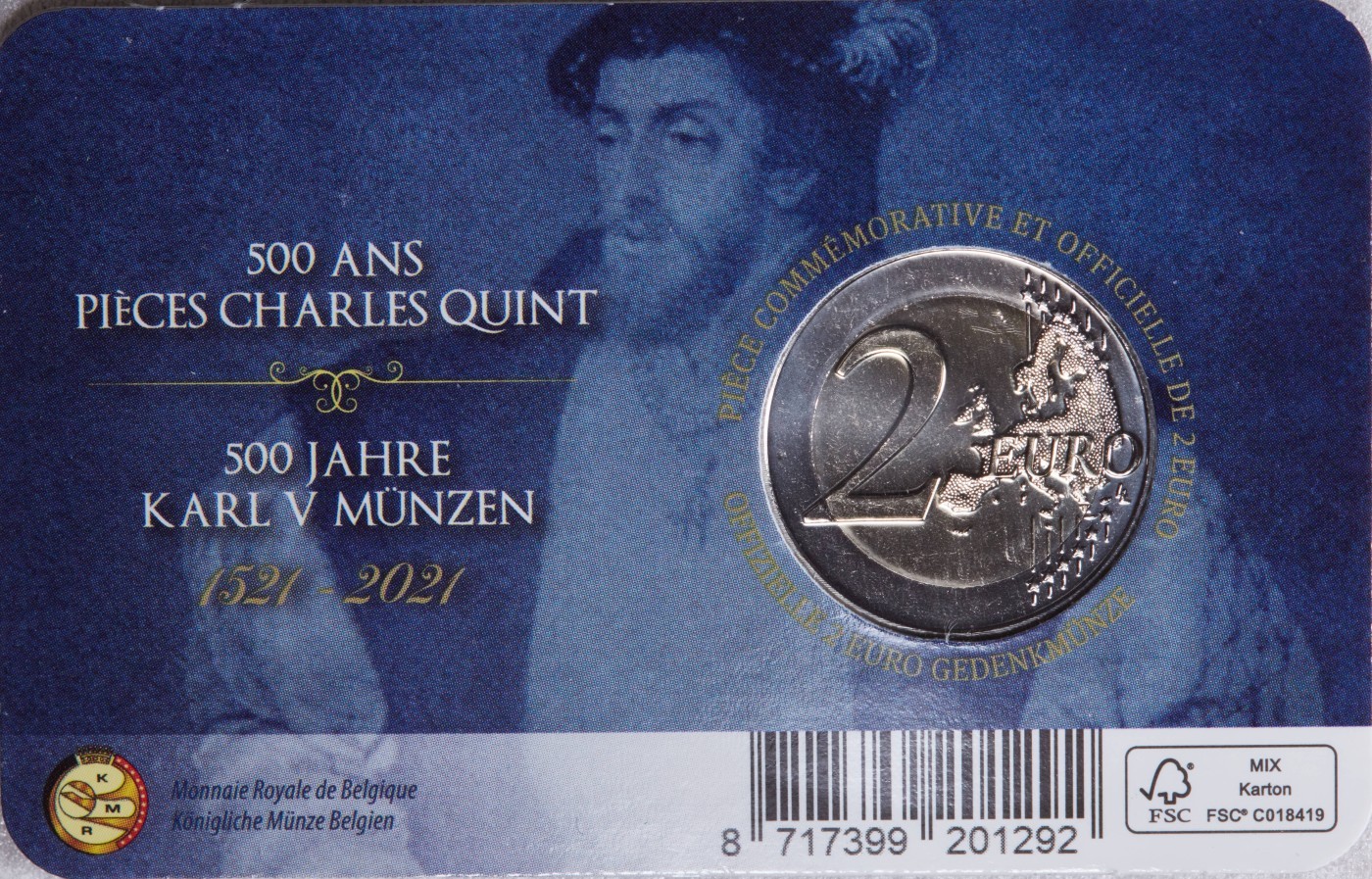 比利时2021年查理五世诞辰500周年2欧元双色纪念币官方卡币- S&S Numismatic世界钱币- S&S Numismatic世界钱币- 麦稀奇
