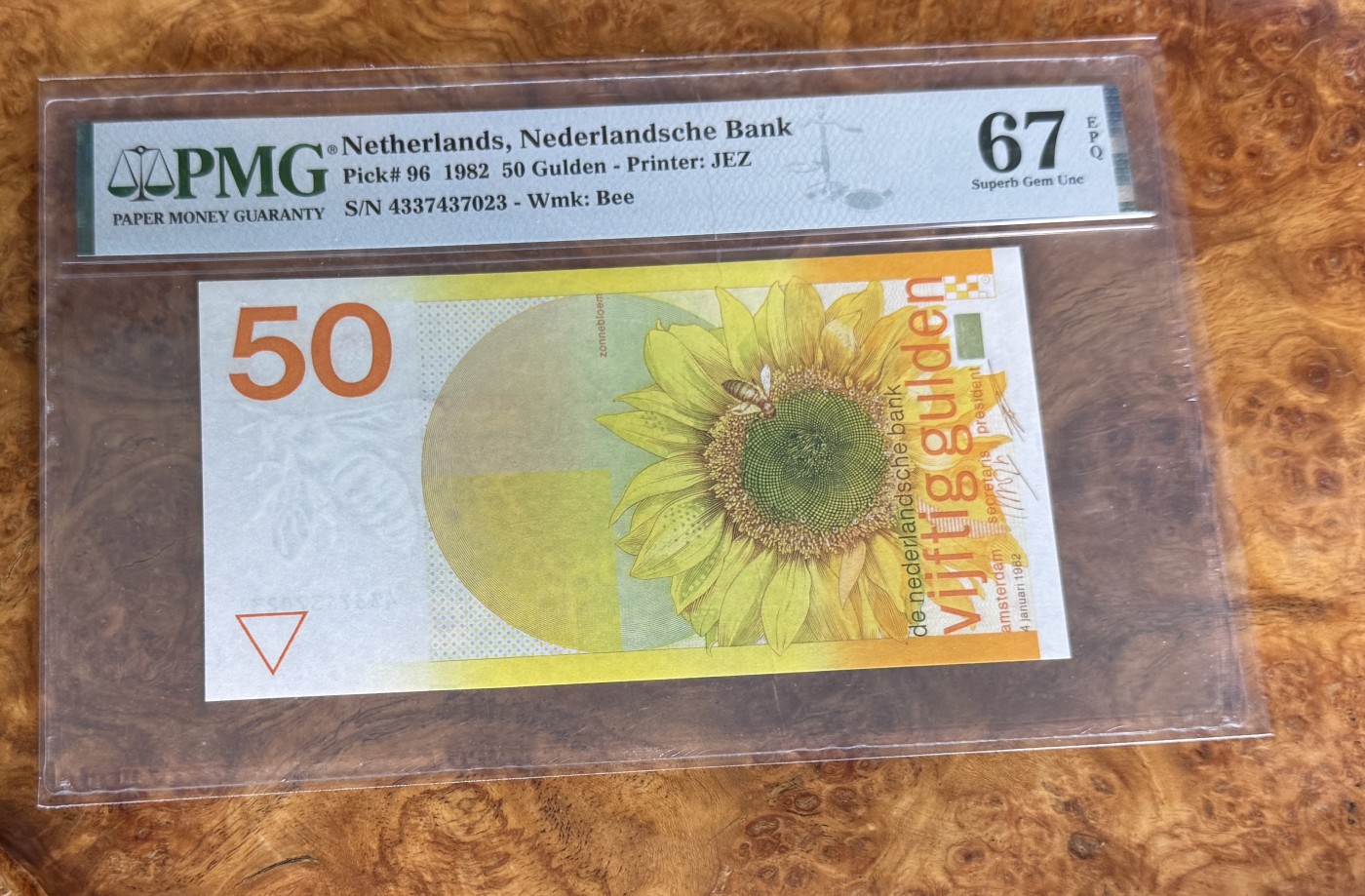 Chase Auction 第27期 - - 外钞、民国钞和人民币混合场！ 1982年荷兰50盾，PMG67！