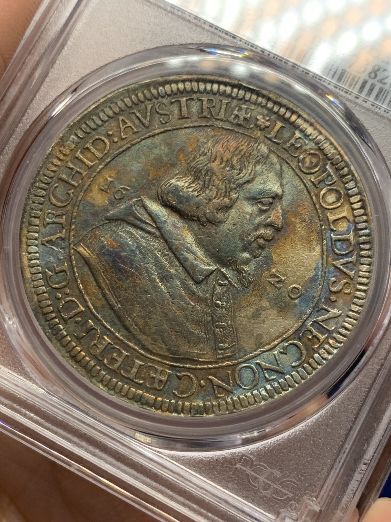 《竞宝斋》第257场-周日，周一 2场连拍 (全场包邮) PCGS AUD 1620年神圣罗马帝国奥地利泰勒大银币 利奥波德大公  400年历史 双面深打