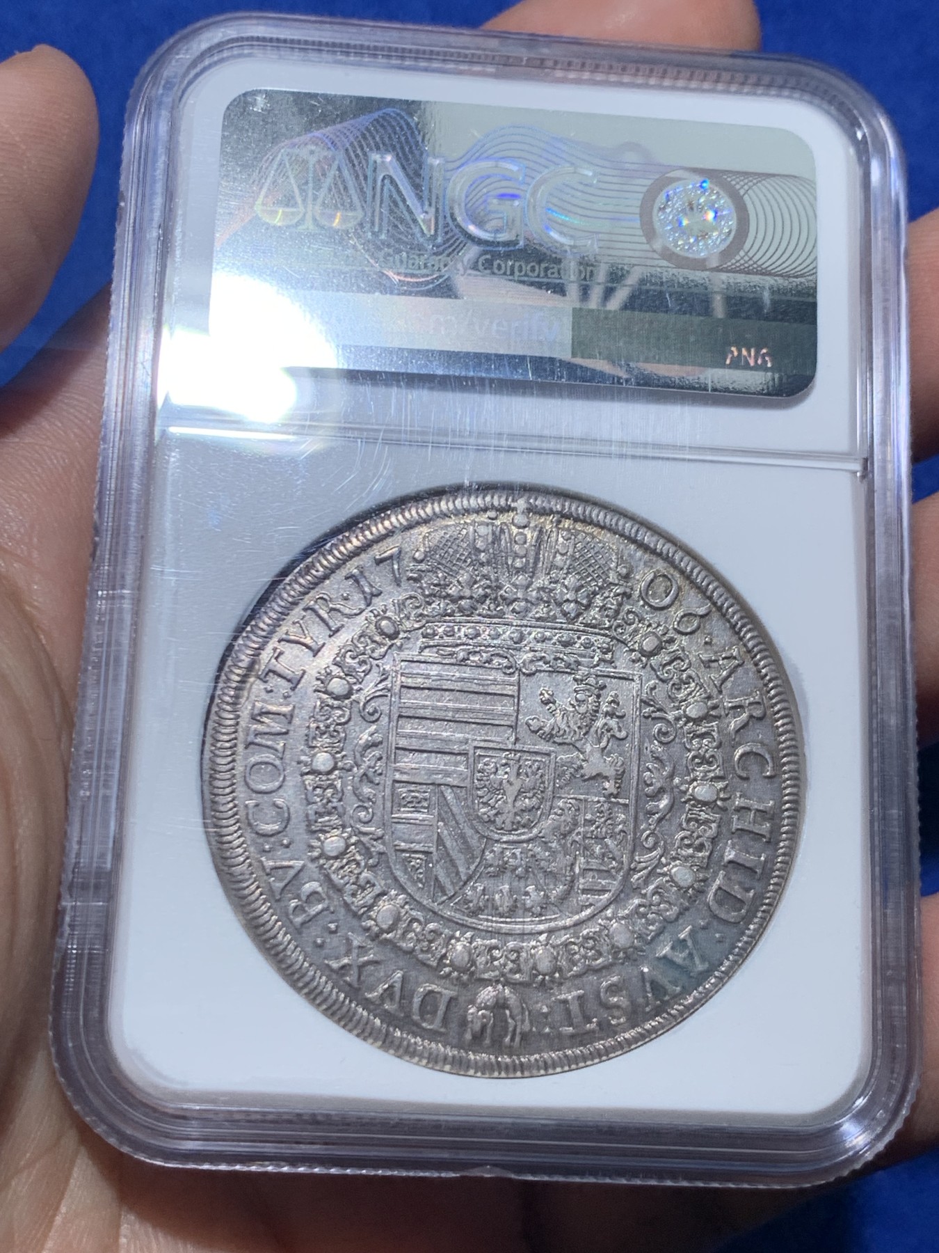 《竞宝斋》第257场-周日，周一 2场连拍 (全场包邮) NGC AU58 1706年神圣罗马帝国 约瑟夫一世 泰勒大银币 细节出色带底光