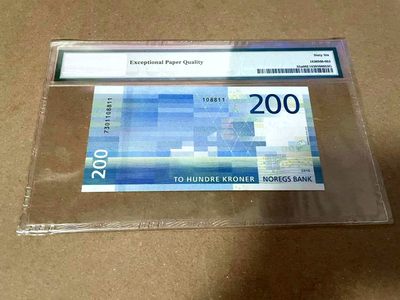 【Blue Auction】✨世界纸币精拍第460期【精】 挪威 2016年200克朗 PMG66EPQ 