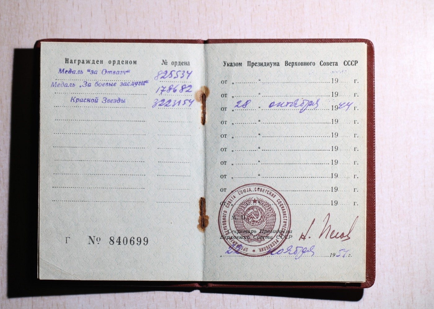 大猫徽章拍卖第245期  苏联红星勇敢战功套 奖励卡