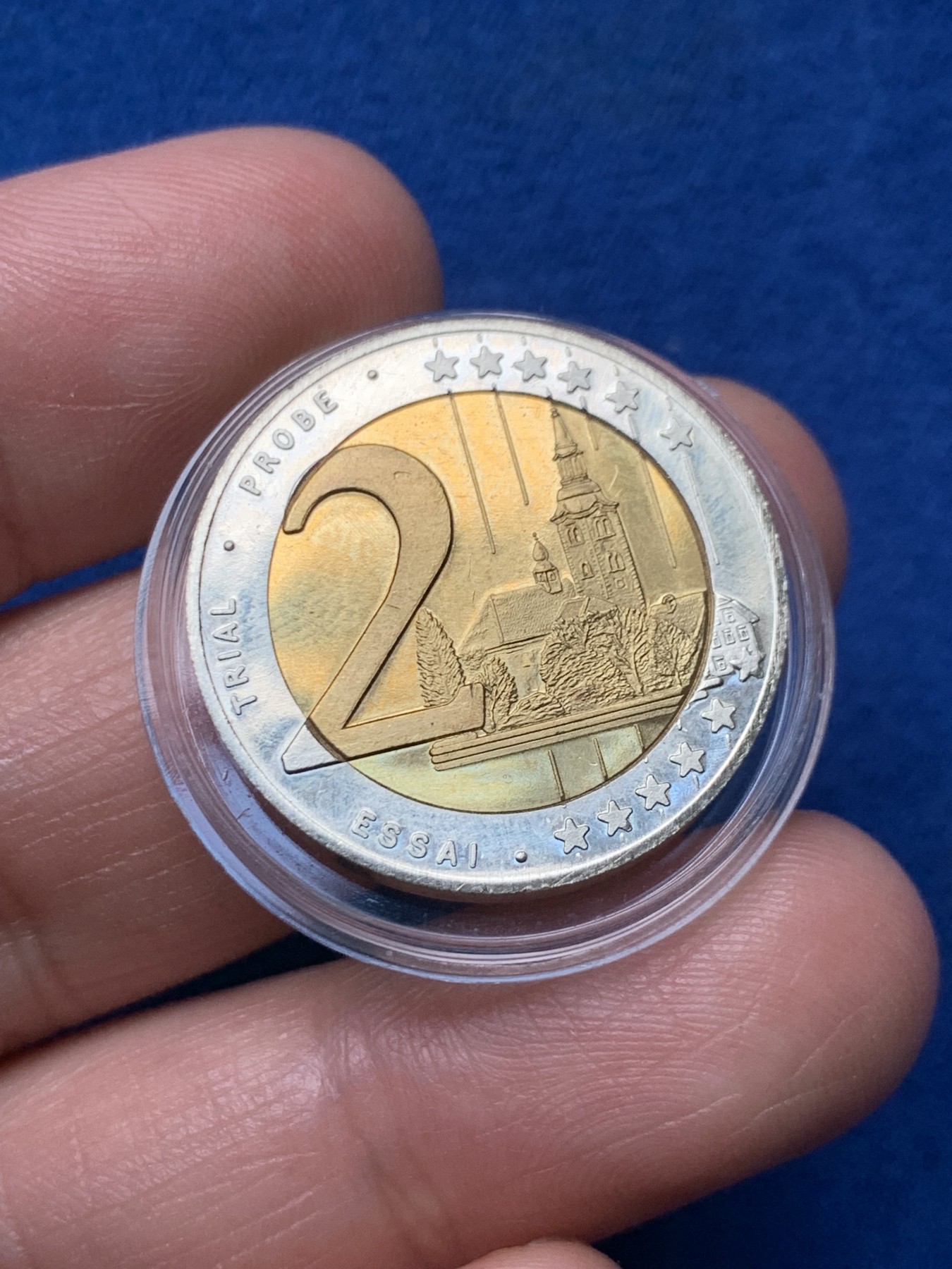 《竞宝斋》第257场-周日，周一 2场连拍 (全场包邮) 斯洛文尼亚2004年2欧元样币试制币